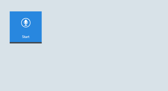 Demo: pressing Start on the microphone control in the canvas app to record speech