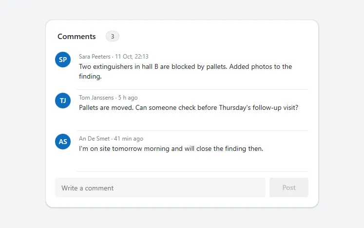 Comment thread in Power Apps Studio