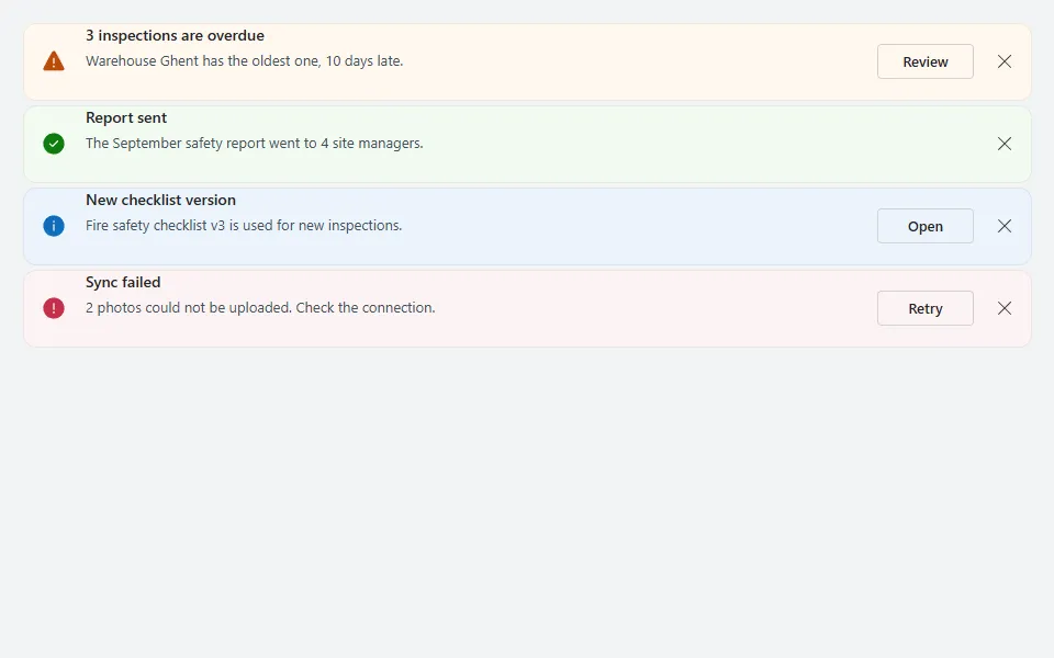 Alert banner in Power Apps Studio