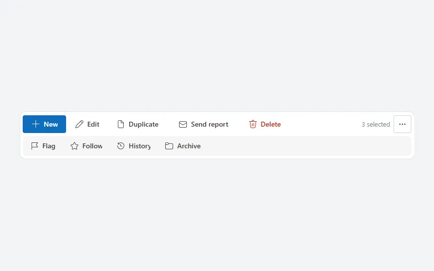 Command bar in Power Apps Studio
