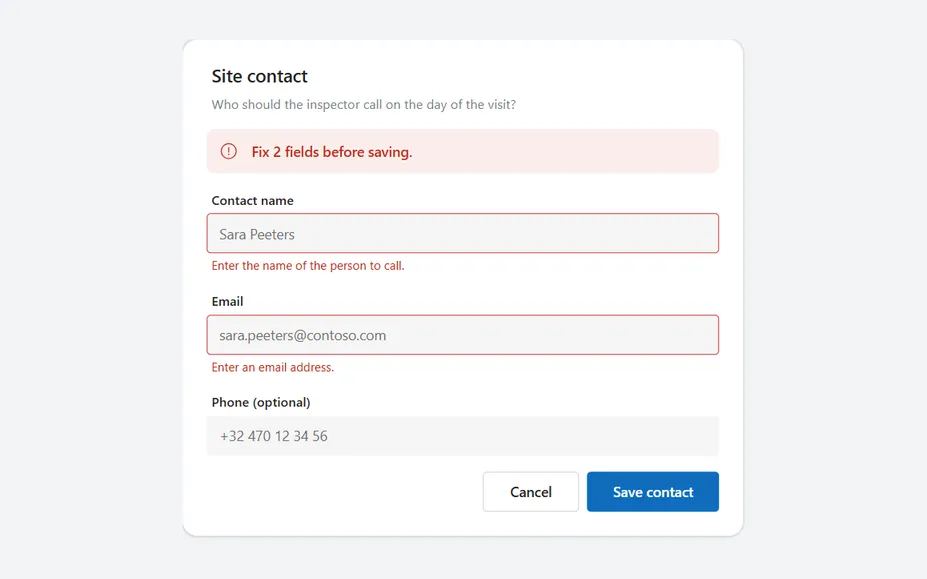 Form validation in Power Apps Studio