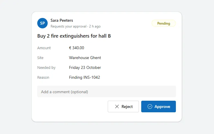 Approval card in Power Apps Studio